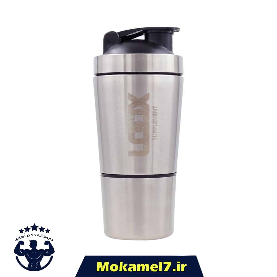 شیکر استیل دو تکه (بدنه، درب ضدنشت) لوکس