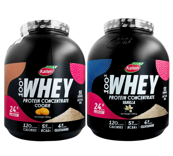 پک پروتئین وی کاله 1800 گرم طعم بیسکوئیت و وانیل | Kalleh Whey Protein Pack Vanilla+Cookie 1800 gr