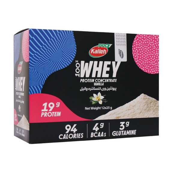 ساشه پروتئین وی کاله 12 عددی  طعم وانیل | Kalleh Whey Protein Sachet