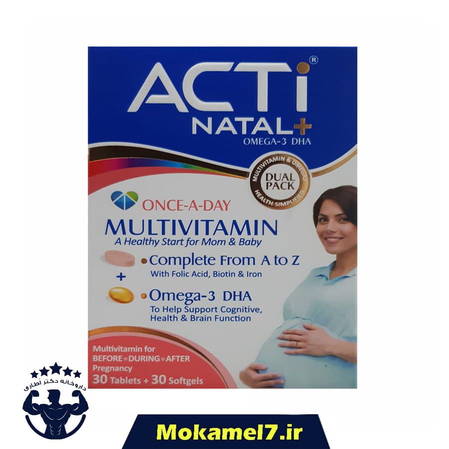 اکتی ناتال پلاس امگا3 ابیان دارو قرص 30 عدد و کپسول 30 عدد | Abian Darou Acti Natal Plus Omega3