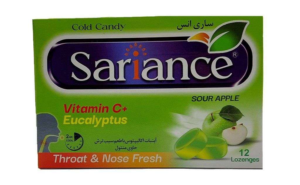 آبنبات سرد ساری انس طعم اکالیپتوس همراه با میوه های مختلف 12 عدد | Sariance Cold Candy