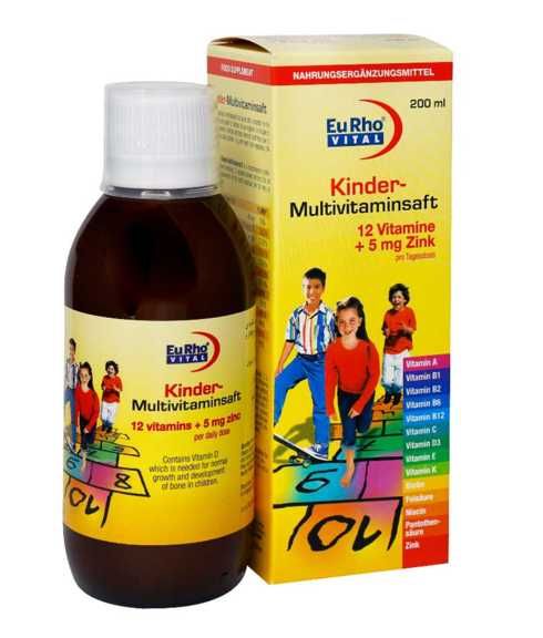 شربت کیندر مولتی ویتامین یوروویتال 200 میلی لیتر | Eurho Vital Kinder Multivitaminsaft