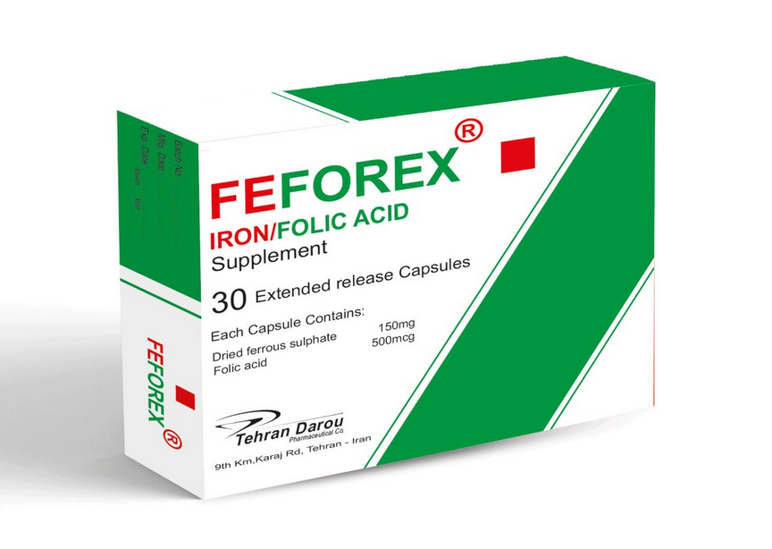 ففورکس آهن+اسیدفولیک تهران دارو 30 عدد | Tehran Darou Feforex