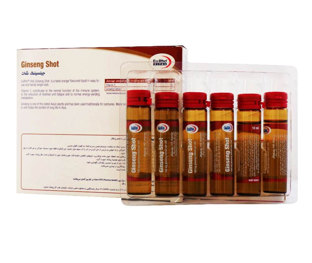 ویال جینسینگ شات یوروویتال 6 عدد طعم پرتقال | Eurhovital Ginseng Shot